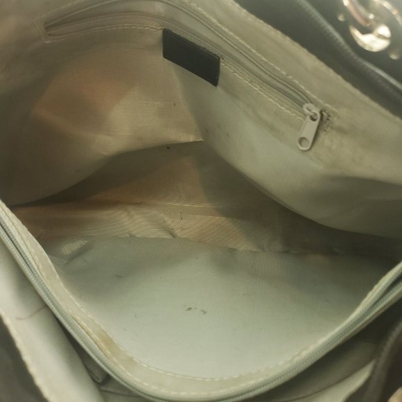 Beijo Womens Taupe Crocodile Textured PU Leather Double Handles Shoulder Bag - Picture 8 of 15